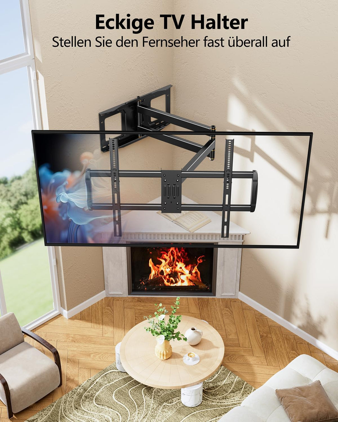 TV Wandhalterung mit 1090mm Langem Arm für 42-110 Zoll Fernseher bis 80kg WHYFONE Heavy Duty XXL Fer