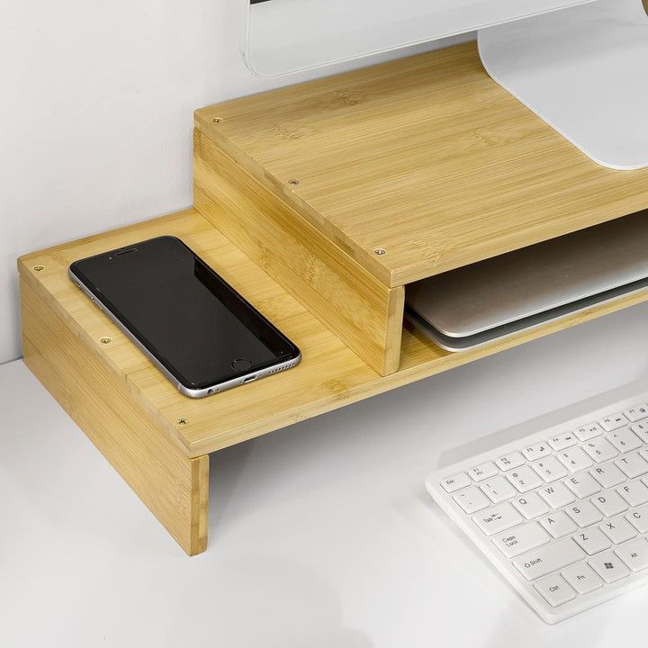 SoBuy BBF07-N Design Monitorerhöhung für 2 Monitore Monitorständer Bildschirmständer Notebookständer