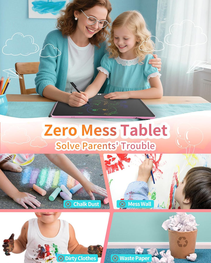 Wiederaufladbares 40,6 cm (16 Zoll) LCD-Schreibtablett, grosses buntes Zeichentablett für Kinder im