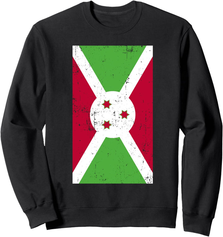 Republic of Burundi East Africa Gitega Distressed Flag Sweatshirt