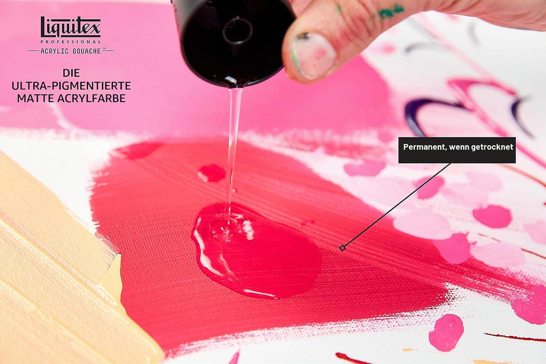Liquitex 3699322 Acrylfarbe mit Gouache Eigenschaften, Lichtecht, wasserfest, 6 Acrylfarben in 22ml