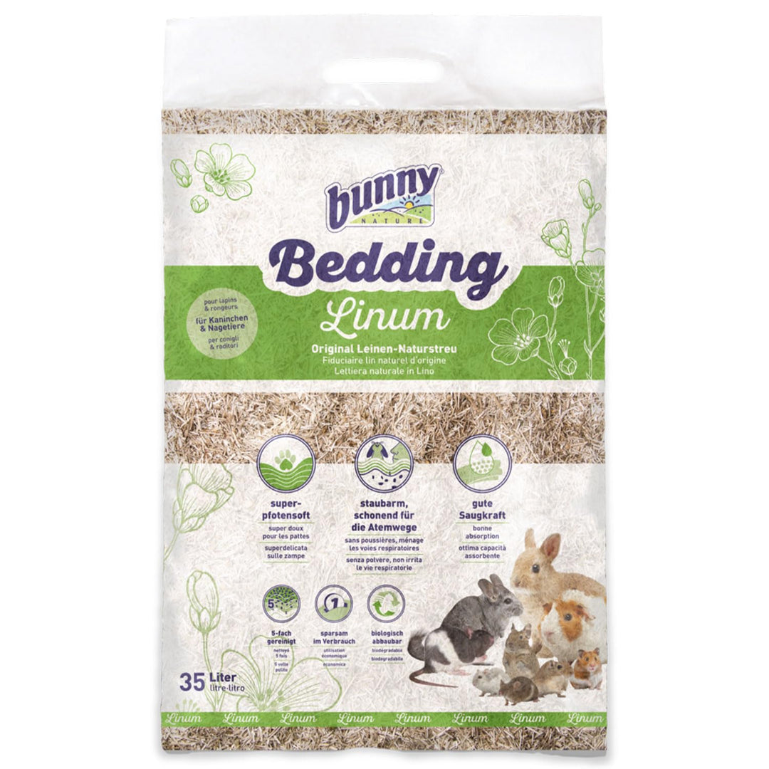 bunnyNature Bedding Linum 35l | Natur-Leinenstreu | Komfort &amp; Hygiene für Haustiere | Umweltfreundli