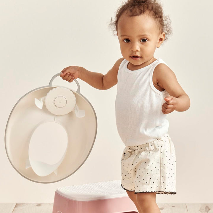 Babybjörn Toilettensitz, Weiss/Grau + Tritthocker, Weiss/Grau Toilettensitz + Tritthocker Weiss/Grau
