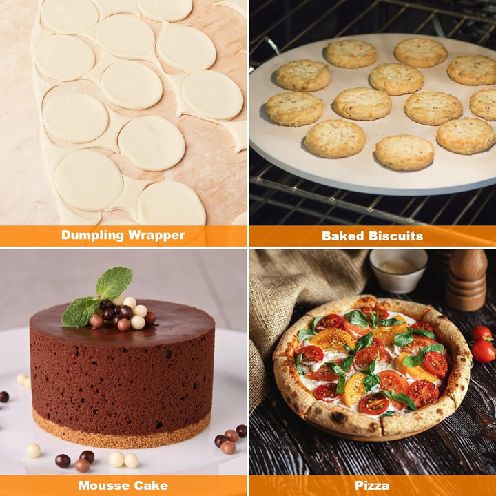 Edelstahl-Ausstecher-Set,plplaaoo 12 Stück/Set Keks-Mousse-Kuchenform, rundes Backwerkzeug, rundes A