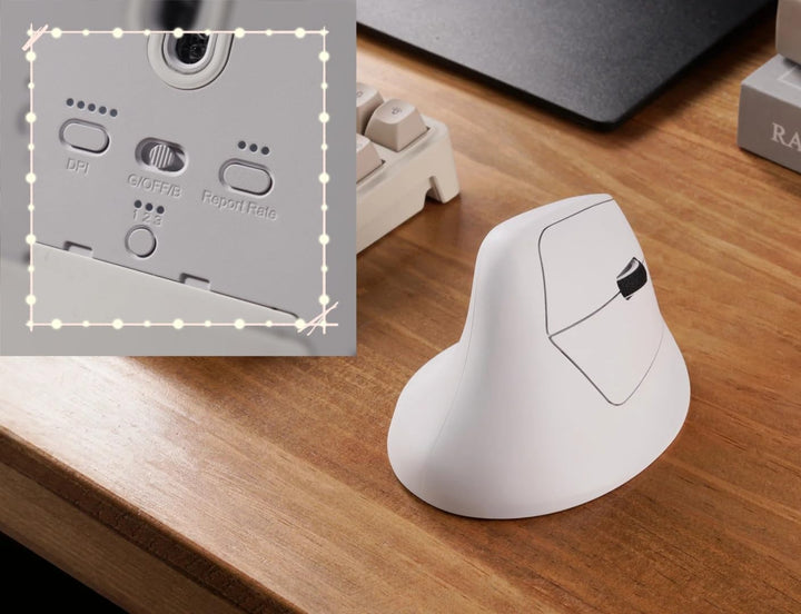 Keychron M5 Kabellose Vertikalmaus (47°) – 8K Polling Rate, PAW3950-Sensor 30.000 DPI, 3-Fach Konnek