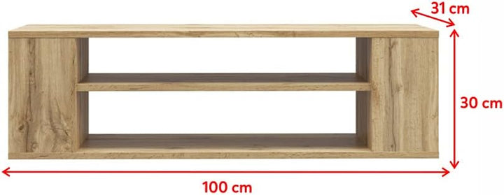Selsey Weri - TV-Board hängend mit 2 offenen Fächern, minimalistisch, 100 cm breit (Wotan Eiche), Wo