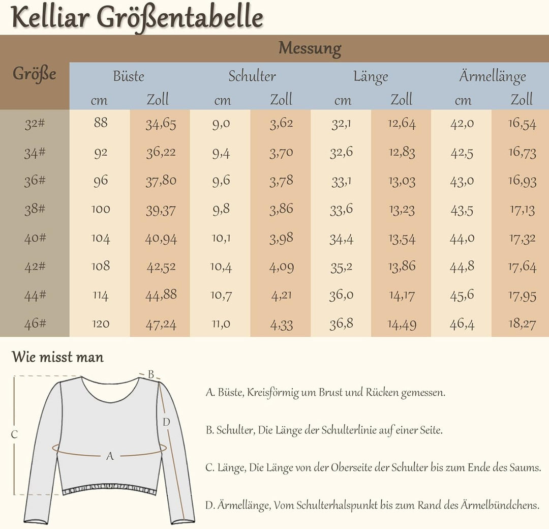 Kelliar Dirndlbluse Damen Trachtenbluse Creme Dirndl Bluse für Bavarian Oktoberfest 36 Creme-017, 36