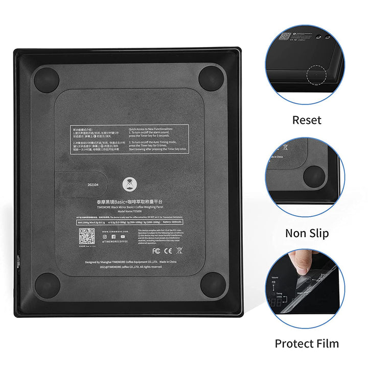TIMEMORE Kaffeewaage, Espresso-Waage, Digitale Kaffeewaage mit Timer, 2000 g (Schwarz), Schwarz