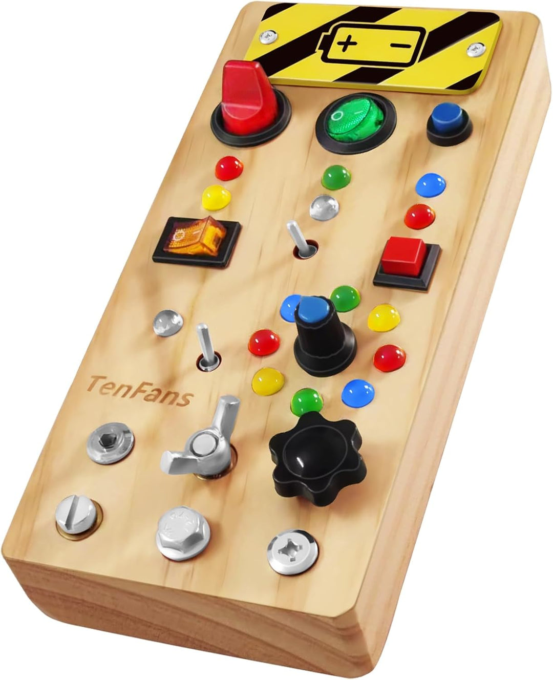 TenFans Busy Board Montessori Spielzeug mit LED-Lichtschalter und Schraubendreher-Tools - Sensorisch