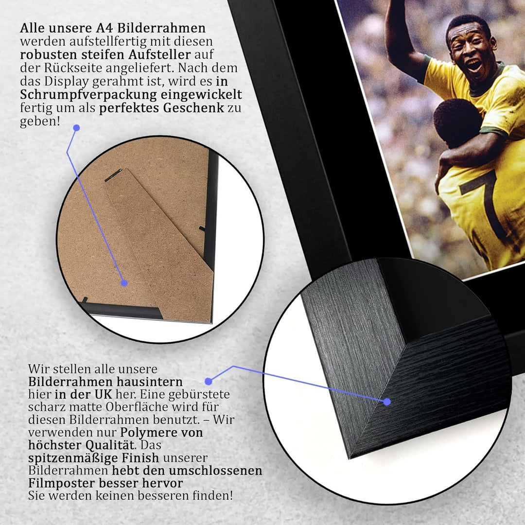 HWC Trading Pele A4 Gerahmte Signiert Gedruckt Autogramme Bild Druck-Fotoanzeige Geschenk Für Brazil