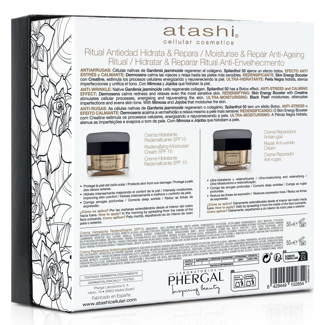 atashi | Beauty Kit | Anti-Falten-Tagescreme + Anti-Falten-Reparaturcreme | 50ml + 50ml