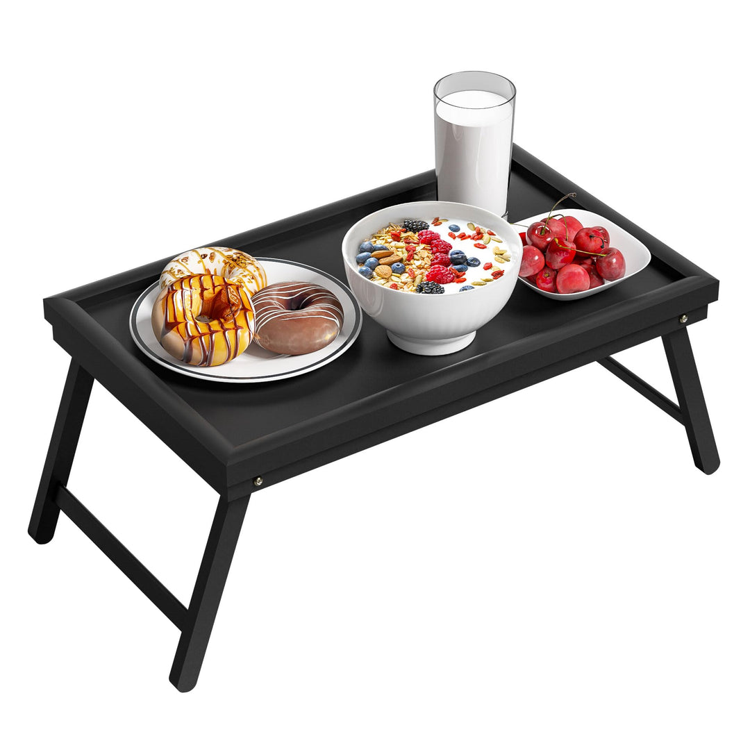 Frühstückstablett Bambus Betttisch Klappbar Betttablett Essenstablett mit Fuss Tabletttisch Bed Tabl