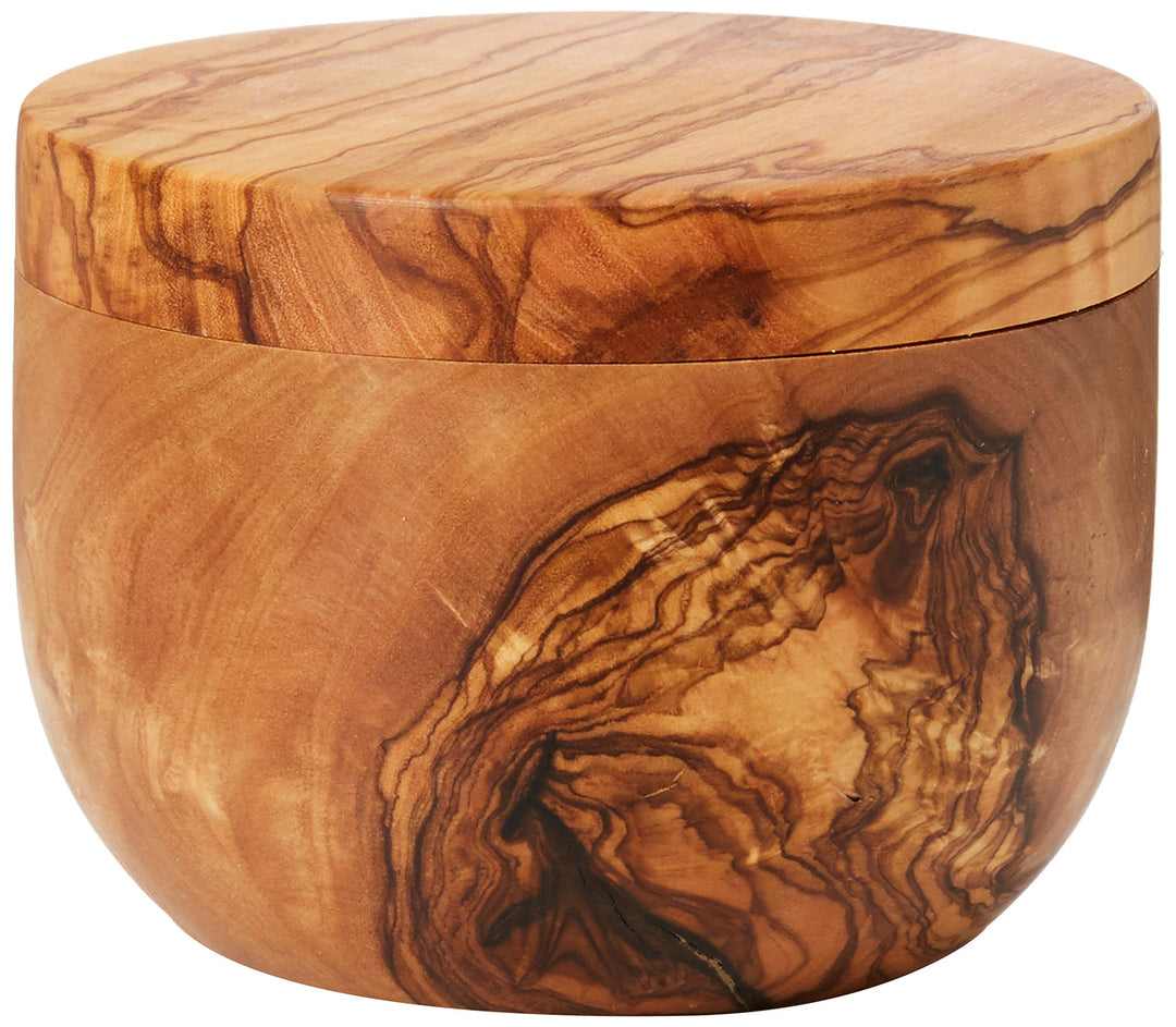 Berard 90070G Salzbehälter, Durchmesser 10–11 cm, Olivenholz, mit Geschenkbox, Braun