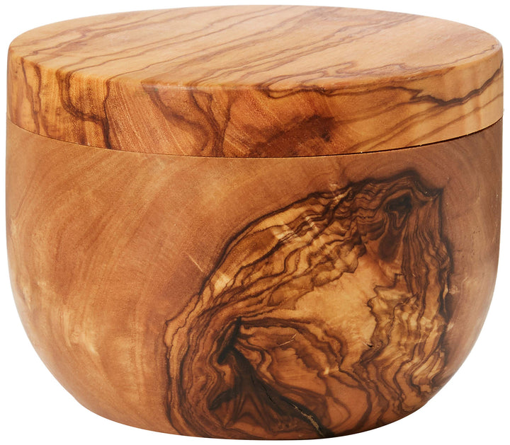 Berard 90070G Salzbehälter, Durchmesser 10–11 cm, Olivenholz, mit Geschenkbox, Braun
