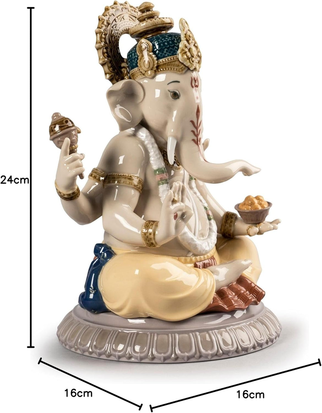 LLADRÓ Lord Ganesha Figurine. Ganesha. Porzellan.