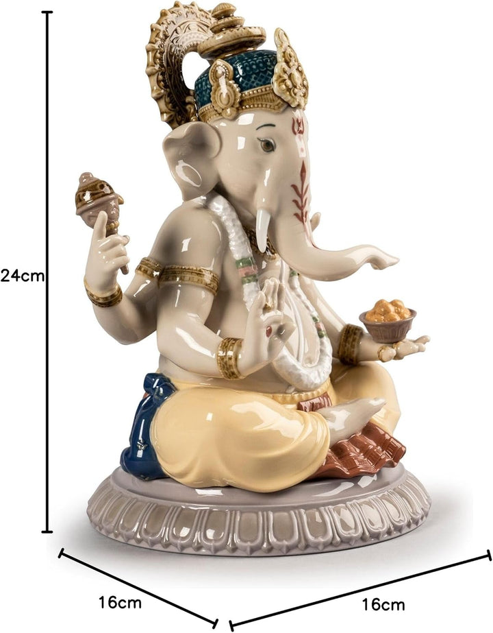 LLADRÓ Lord Ganesha Figurine. Ganesha. Porzellan.