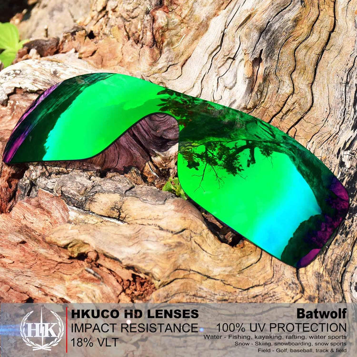 HKUCO Plus Mens Replacement Lenses For Oakley Batwolf Red/Blue/Black/Emerald Green Sunglasses