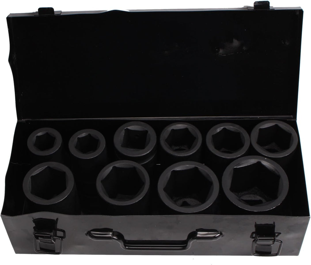 CCLIFE 10tlg 1 zoll Kraft Schlagschrauber Nüsse Sechskant Nuss Schlagnuss Steckschlüssel 22-50MM, 1