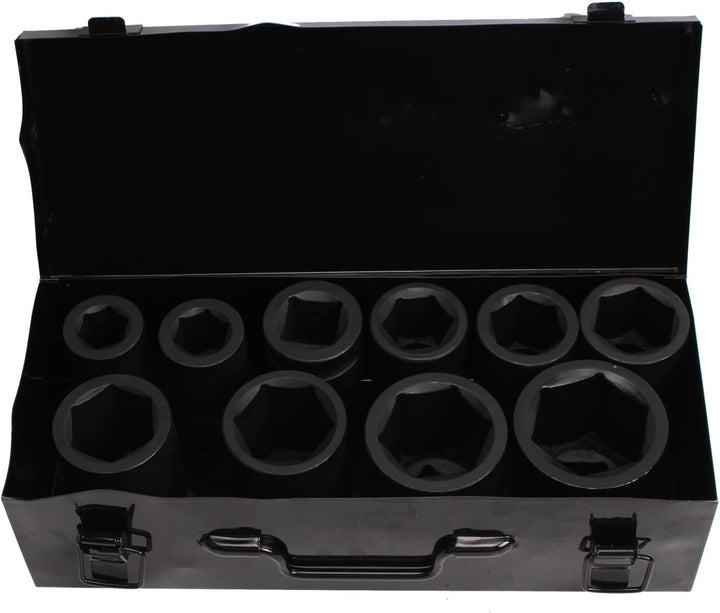 CCLIFE 10tlg 1 zoll Kraft Schlagschrauber Nüsse Sechskant Nuss Schlagnuss Steckschlüssel 22-50MM, 1