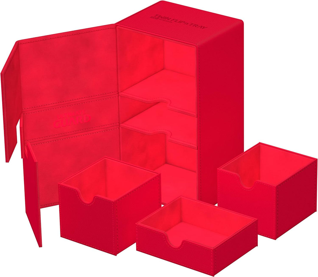 Ultimate Guard Twin Flip`n`Tray 200+ XenoSkin Monocolor Rot, Rot