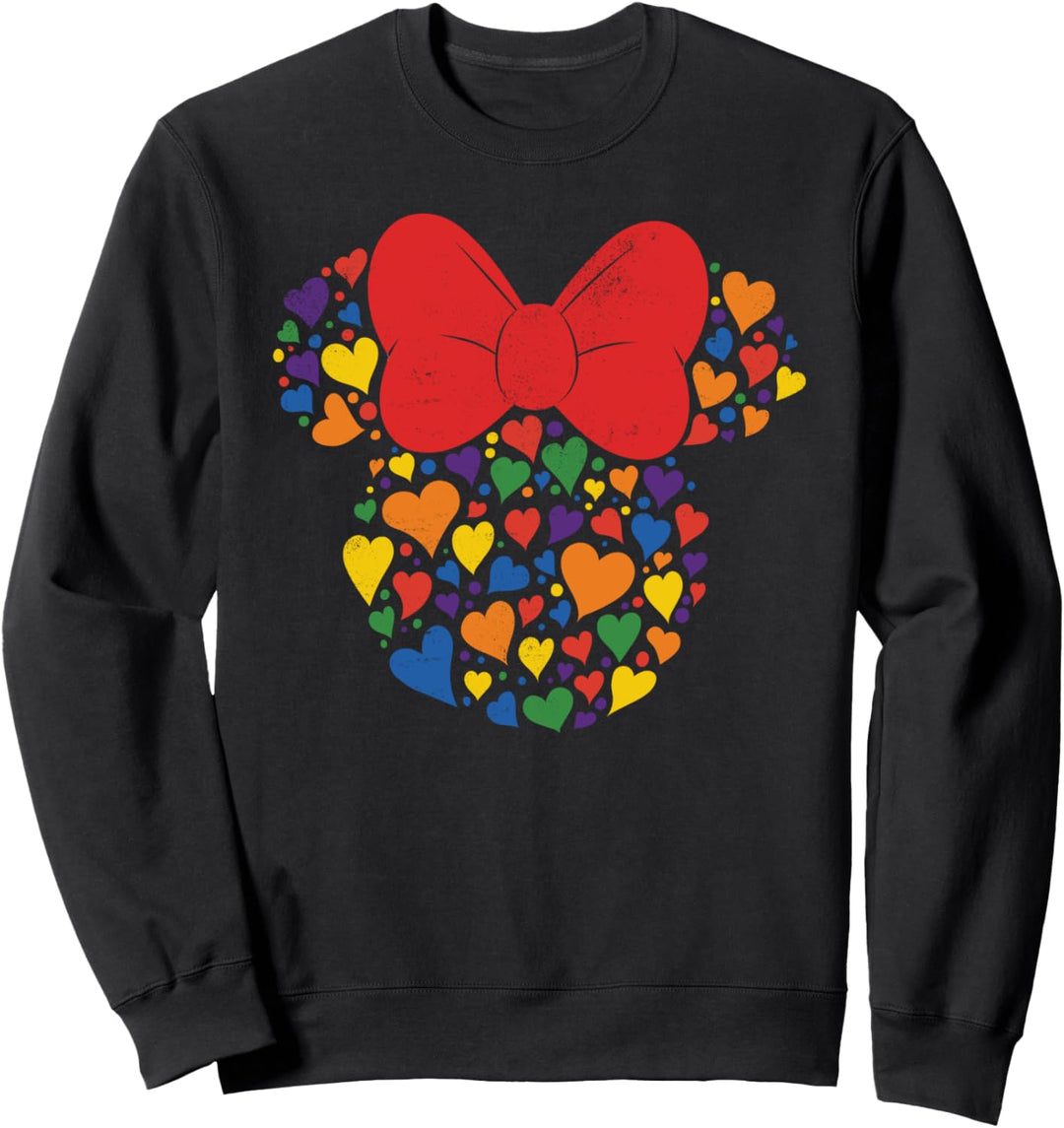 Disney Minnie Mouse Icon Retro Rainbow Hearts Sweatshirt