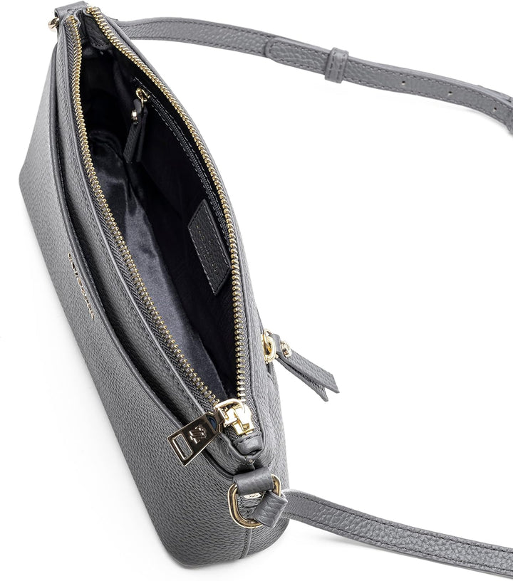 Lazarotti Bologna Leder Umhängetasche Damen | verstellbarer Schultergurt | mittelgrosse Crossbody Ba