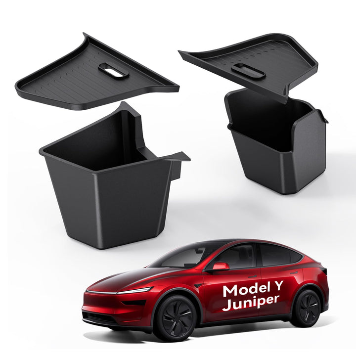 Kofferraum-Organizer für Tesla Model Y Juniper 2025 2026 2er Set mit Deckel – Wasserdicht, 1:1 Passf