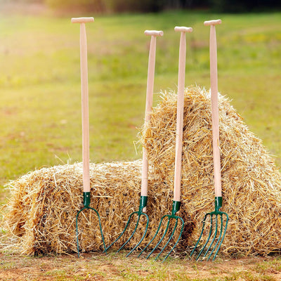 KADAX Heugabel, Forke, Spatengabel, Grabegabel, Mistgabel, Gabel für Garten, Drahtgabel mit Holzstie