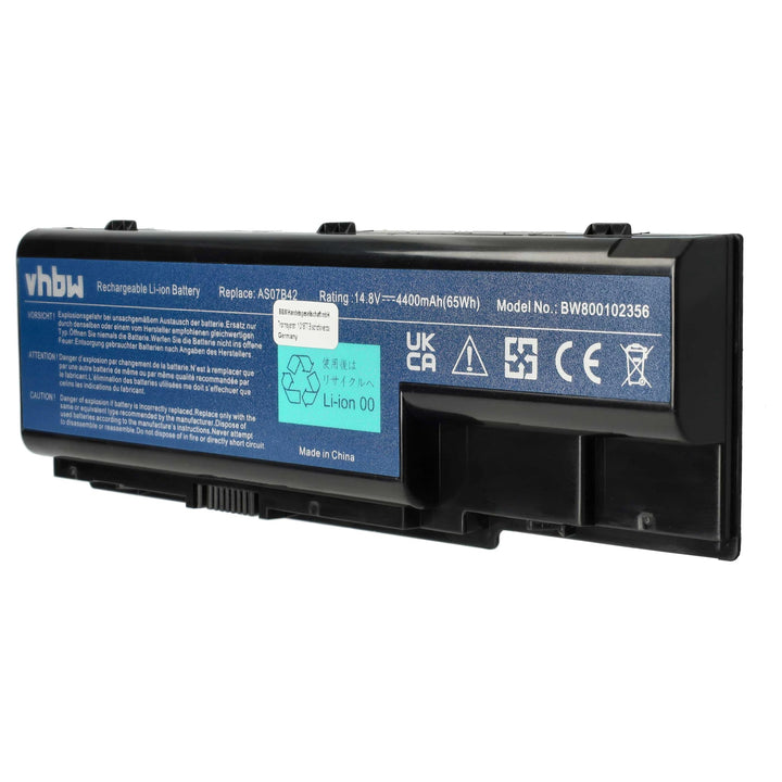 vhbw Akku kompatibel mit Acer Aspire 7730Z, 7735, 7735G, 7735Z, 7735ZG, 7736G, 7736Z Notebook (4400m
