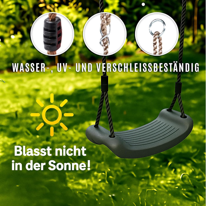 Schaukel Sitz Anti-Rutsch Kunststoff-Schaukel Schaukelbrett (Anthrazit) Verstellbarer Seilaufhängung