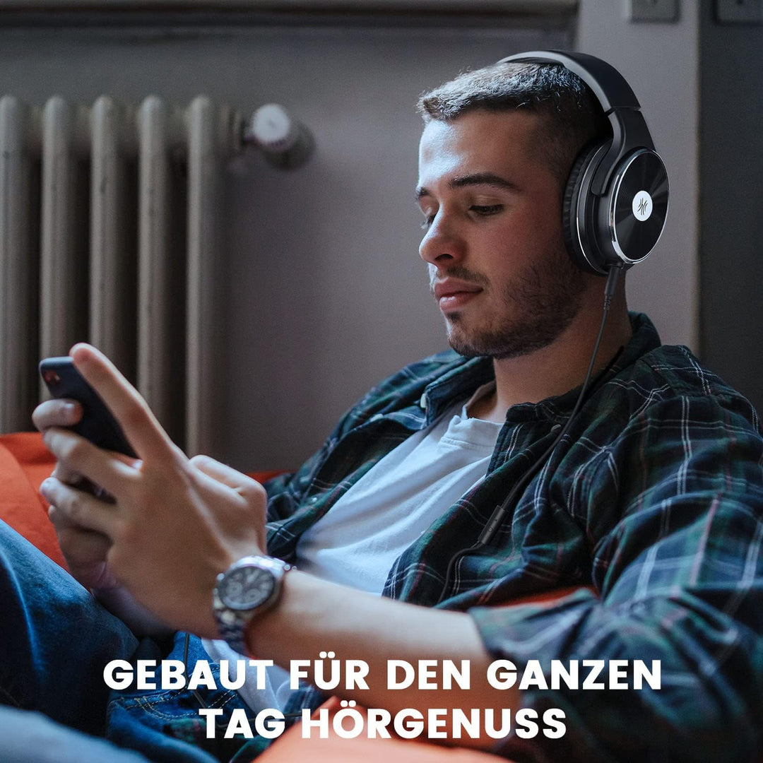 OneOdio Kopfhörer Over Ear mit Kabel, Geschlossener Studio HiFi Kopfhörer mit Share Port für E-Drum