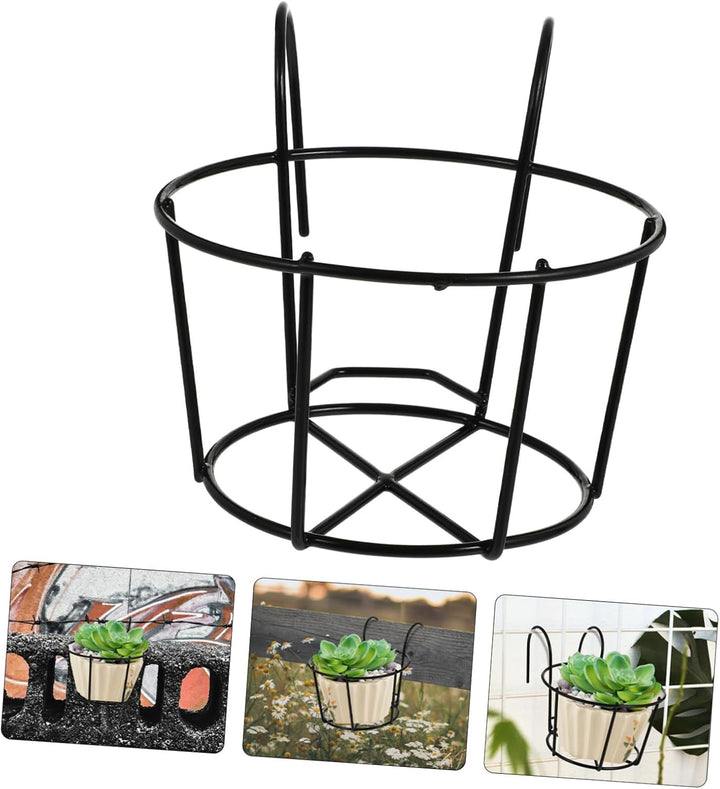 Garneck 2 Stück Hängende Blumentopfhalter Aus Metall Für Balkon Und Garten - Runder Blumenkasten Für