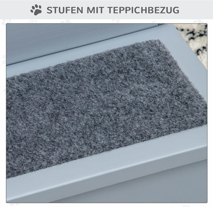 PawHut Hundetreppe 3 Stufen Katzentreppe Haustiertreppe Hundetreppe für Hunde und Katzen Tiertreppe