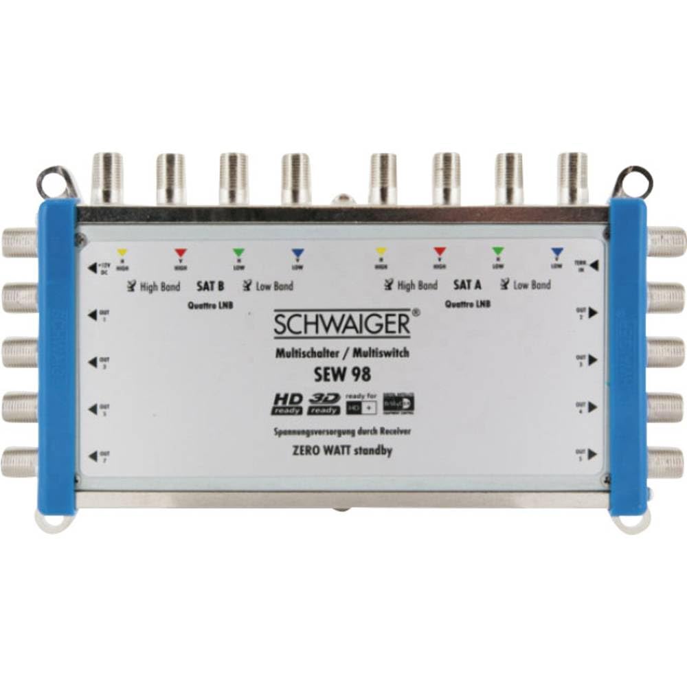 Schwaiger SEW98 531 SAT Multischalter Eingaenge (Multischalter): 9 (8 SAT/1 terrestrisch) Teilnehme