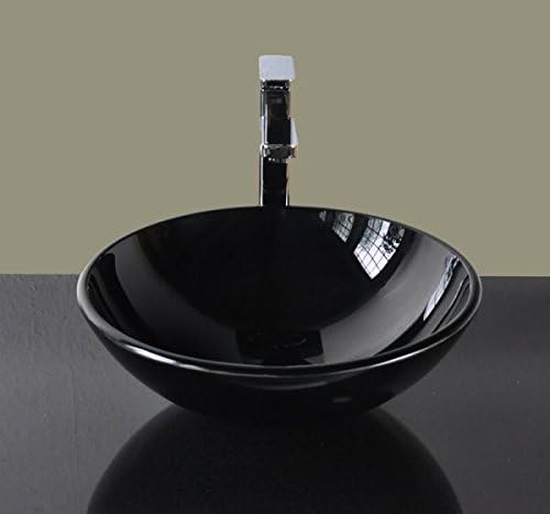 Art-of-Baan® Glas-Designwaschbecken I edles Waschbecken I hochwertiges Handwaschbecken in Schwarz I