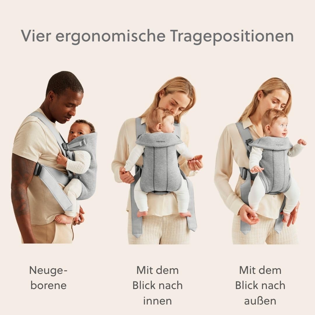 BABYBJÖRN Babytrage Mini, 3D Jersey, Hellgrau 3D-Jersey hellgrau, 3D-Jersey hellgrau