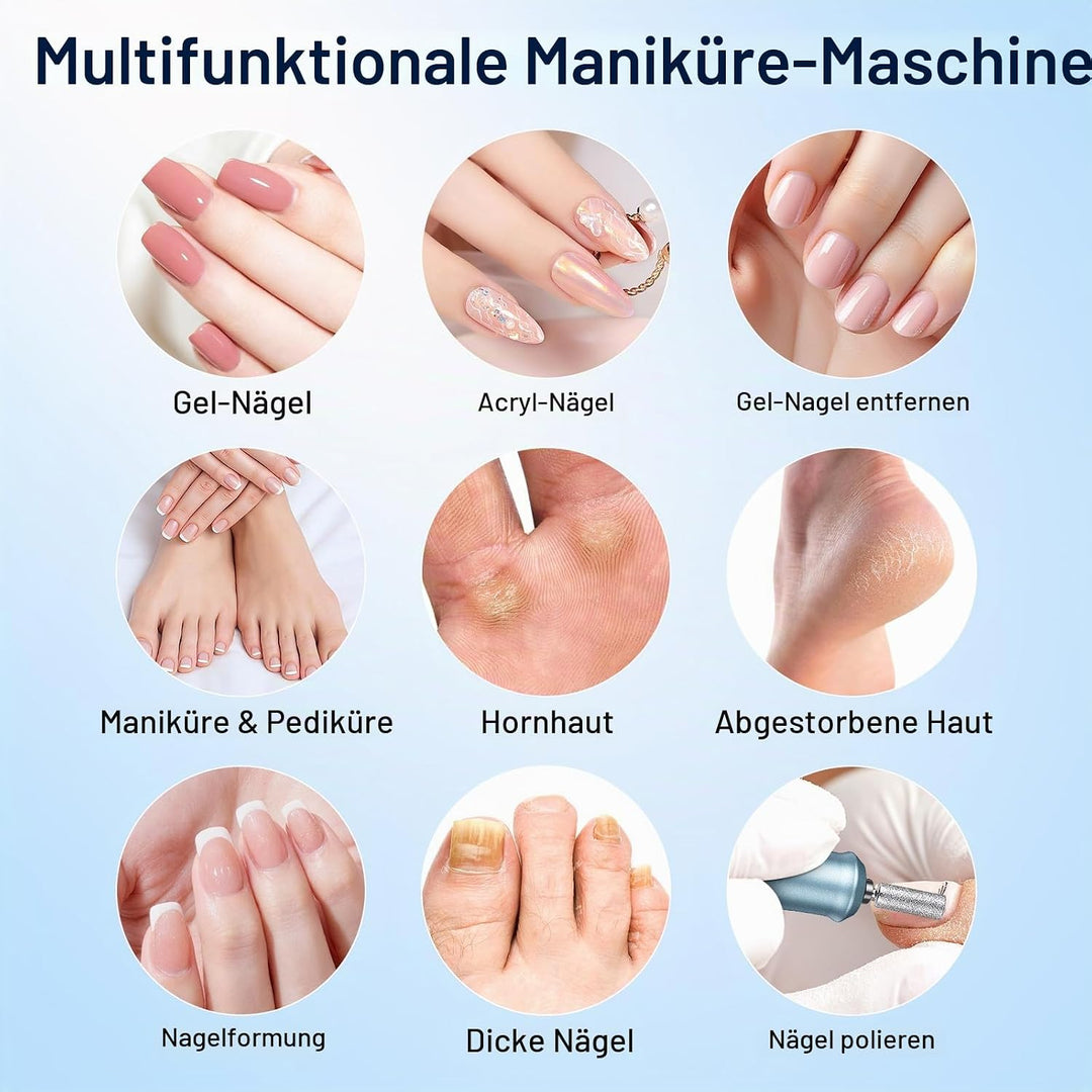 Cadrim Nagelfräser, 45000 U/min Nagelfräser für Gelnägel, Elektrische Nagelfeile Maniküre Pediküre S