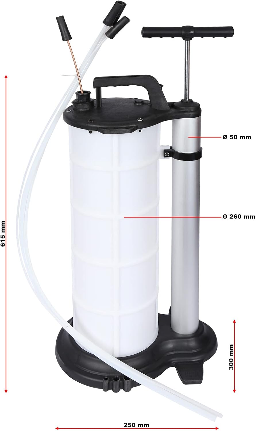 Wiltec Manueller Fluidextraktor mit 9 Liter Tank, Vakuumabsaugpumpe für Öl und andere Flüssigkeiten