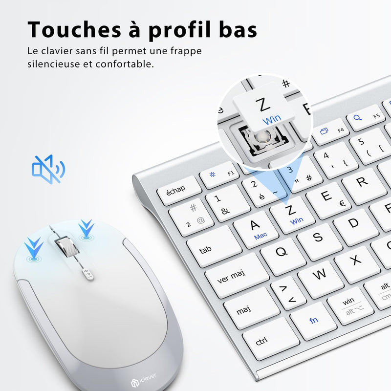 iClever Tastatur Maus Set Kabellos