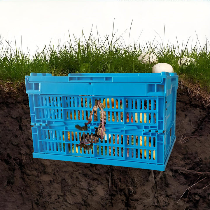 Inground Wurm-Komposteimer, zusammenklappbarer Komposteimer mit Löchern und Deckeln, Gartenkomposter