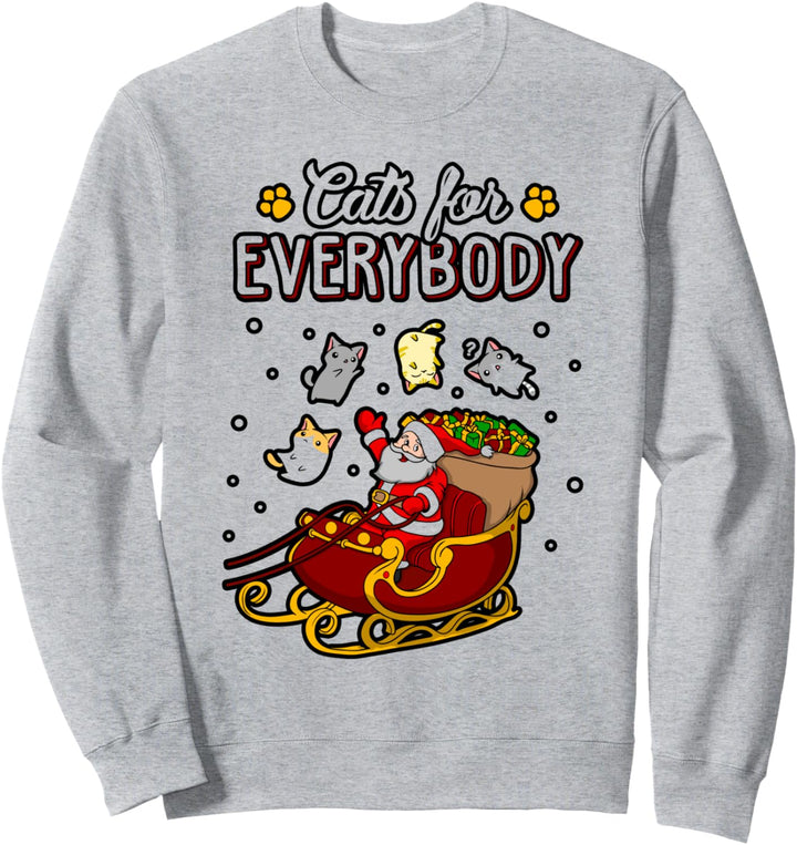 Cats For Everybody Funny Ugly Christmas Cute Cat Lover Sweatshirt