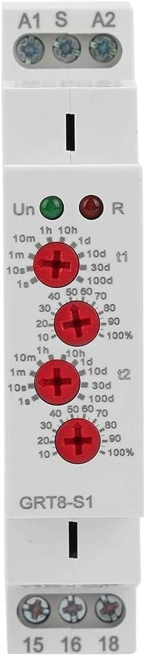 Broco Timer Din, GRT8-S1 Mini Asymmetrischer Zyklus-Timer EIN/AUS Wiederholungszykluszeitrelais DIN-