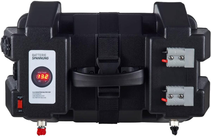 Accurat Outdoor Batteriebox - 12V, 100 Ah, Zigarettenanzünder, USB, Schutzschalter, LED Anzeige - Po