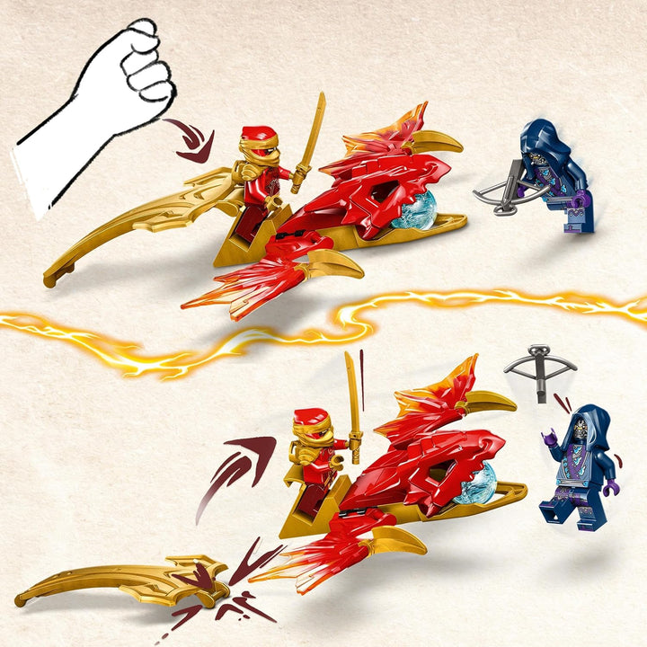 LEGO NINJAGO Kais Drachengleiter, Ninja-Set mit Drachen-Spielzeug und Figuren inkl. Kai-Minifigur mi