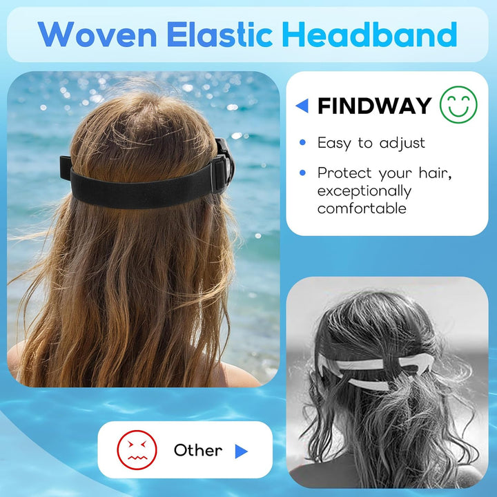 Findway schnorchelset Erwachsene,Schnorchelset mit taucherbrille und schnorchel, Anti-Leck & Anti-Fo