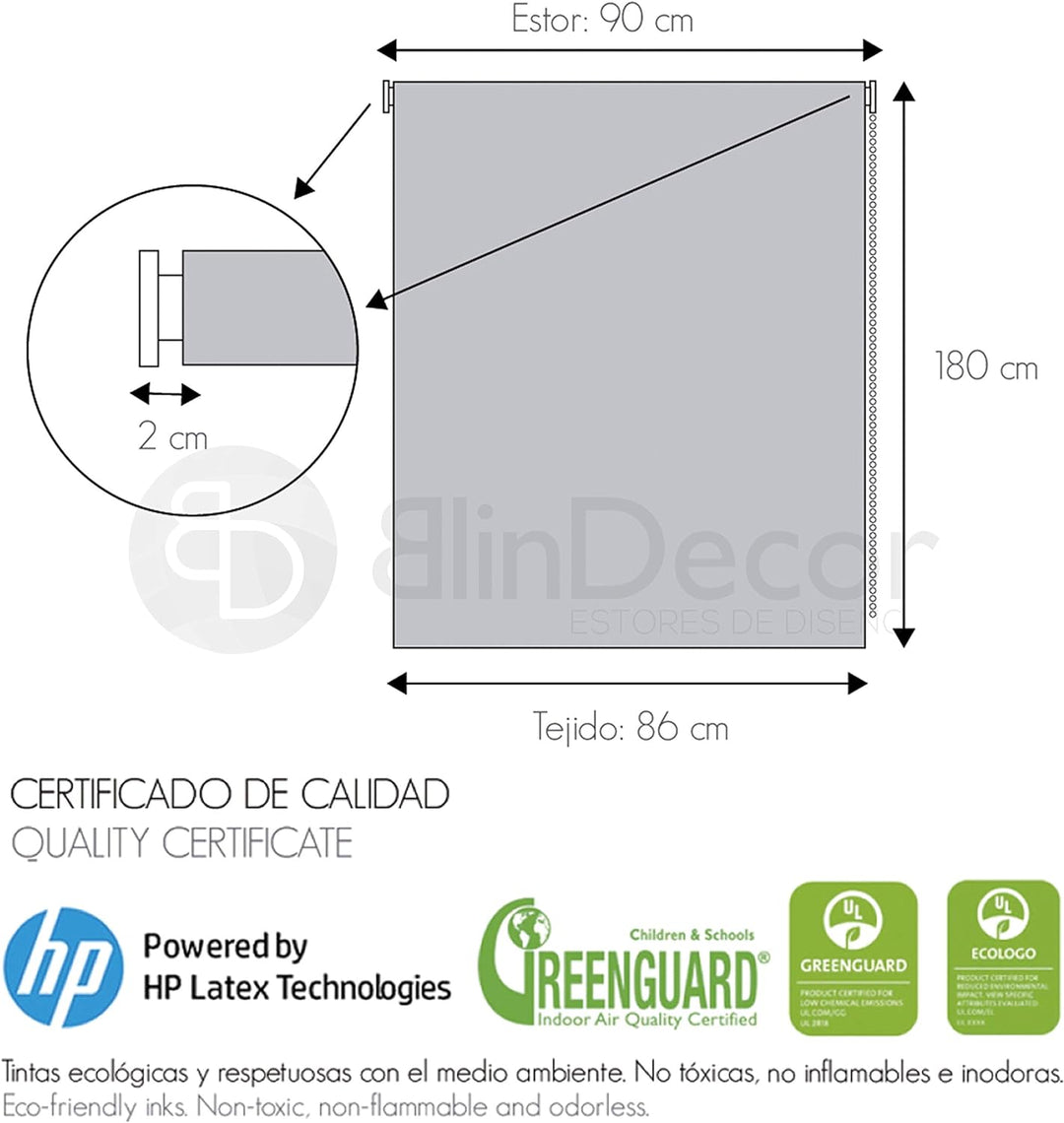 Blindecor Rollo transparent Digitalblumen 90x180 (Breite x Länge)