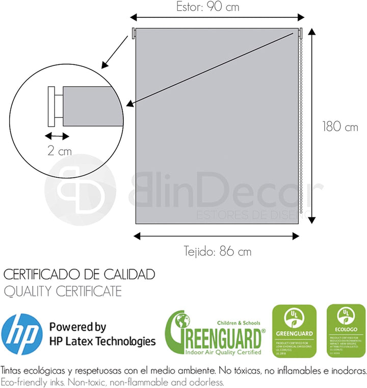 Blindecor Rollo transparent Digitalblumen 90x180 (Breite x Länge)