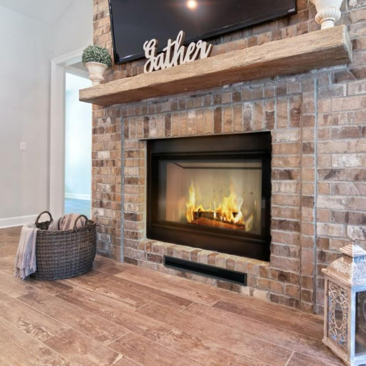 KRATKI Lüftungsgitter LUFT | Warmluftgitter 6 x 80 cm | Schwarz | Abluftgitter für Kamin Belüftung |