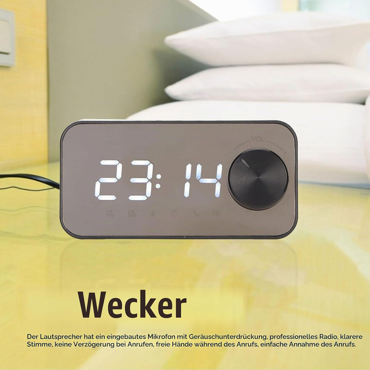 Wecker-Radio mit Bluetooth-Lautsprecher, Dual-Alarm-Digitaluhren Am Bett mit UKW-Radio, Integriertem