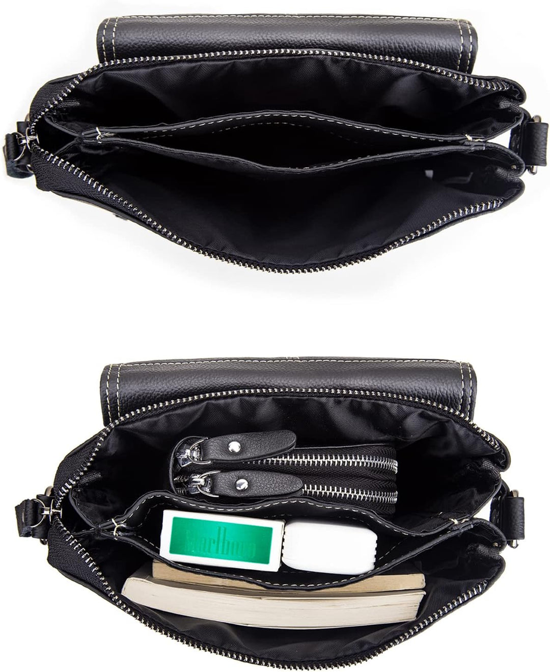 Business Herren-Umhängetasche Lässige Mode Leder Crossbody Tasche Multi-Tasche Tragbare Reisetasche